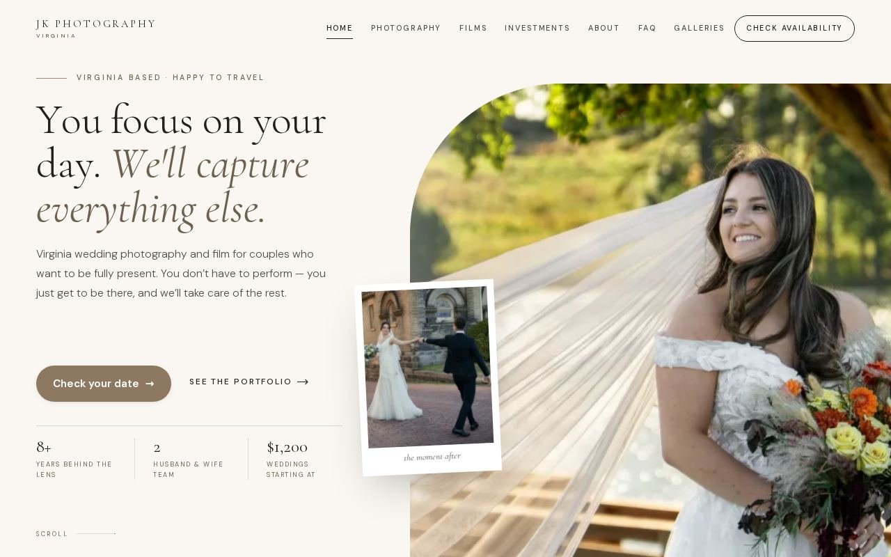 The JK Photography website